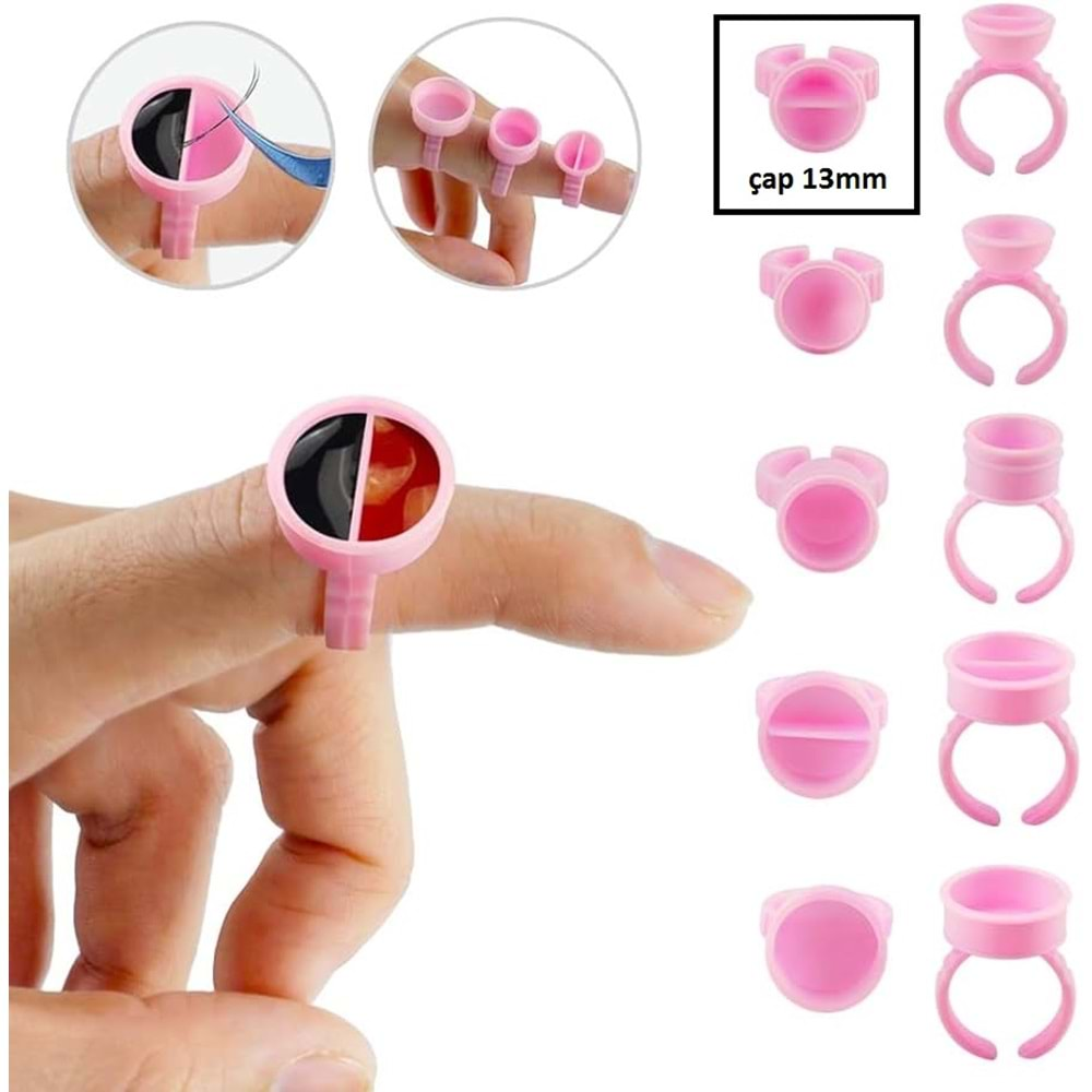 PEMBE YÜZÜK YÜZÜK KALICIMAKYAJ BOYA POTASI (ADET) 13MM BÖLMELİ