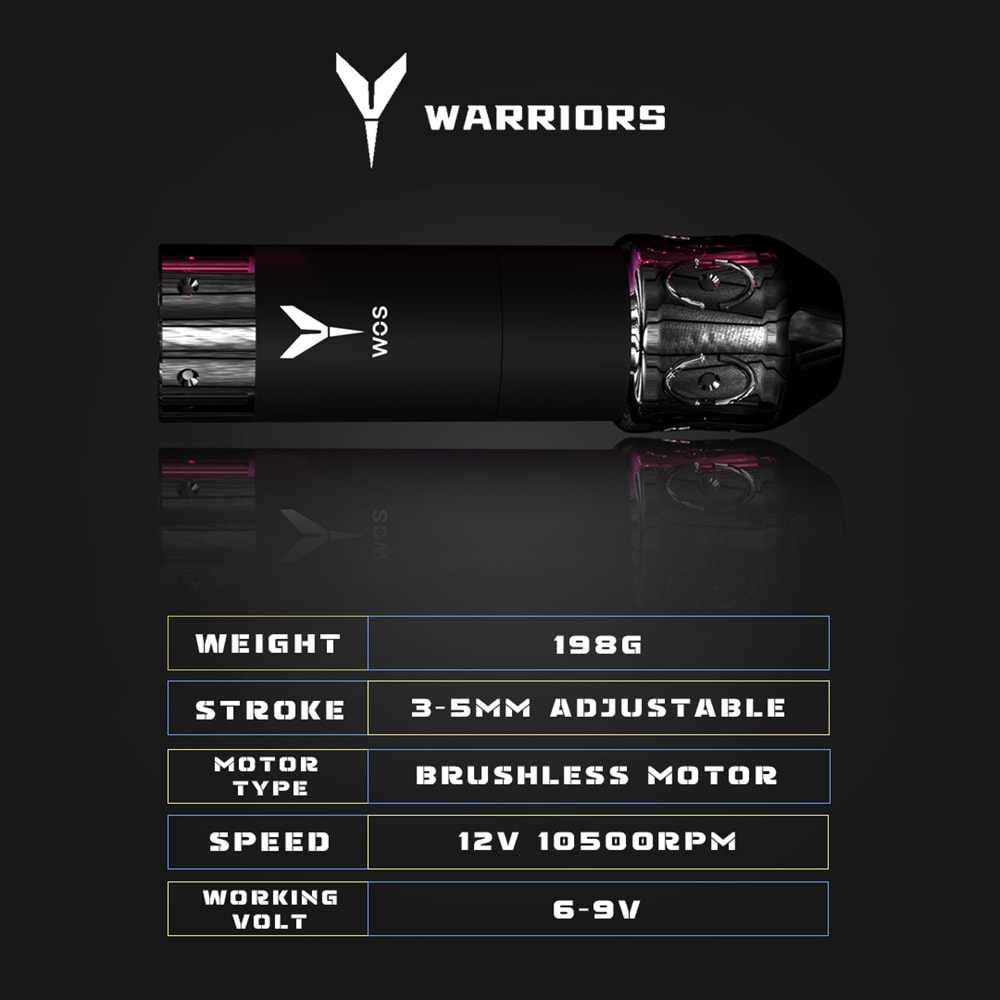 WOS E60 PRO SARJLI ROTARY PEN DÖVME MAKİNESİ-SİYAH