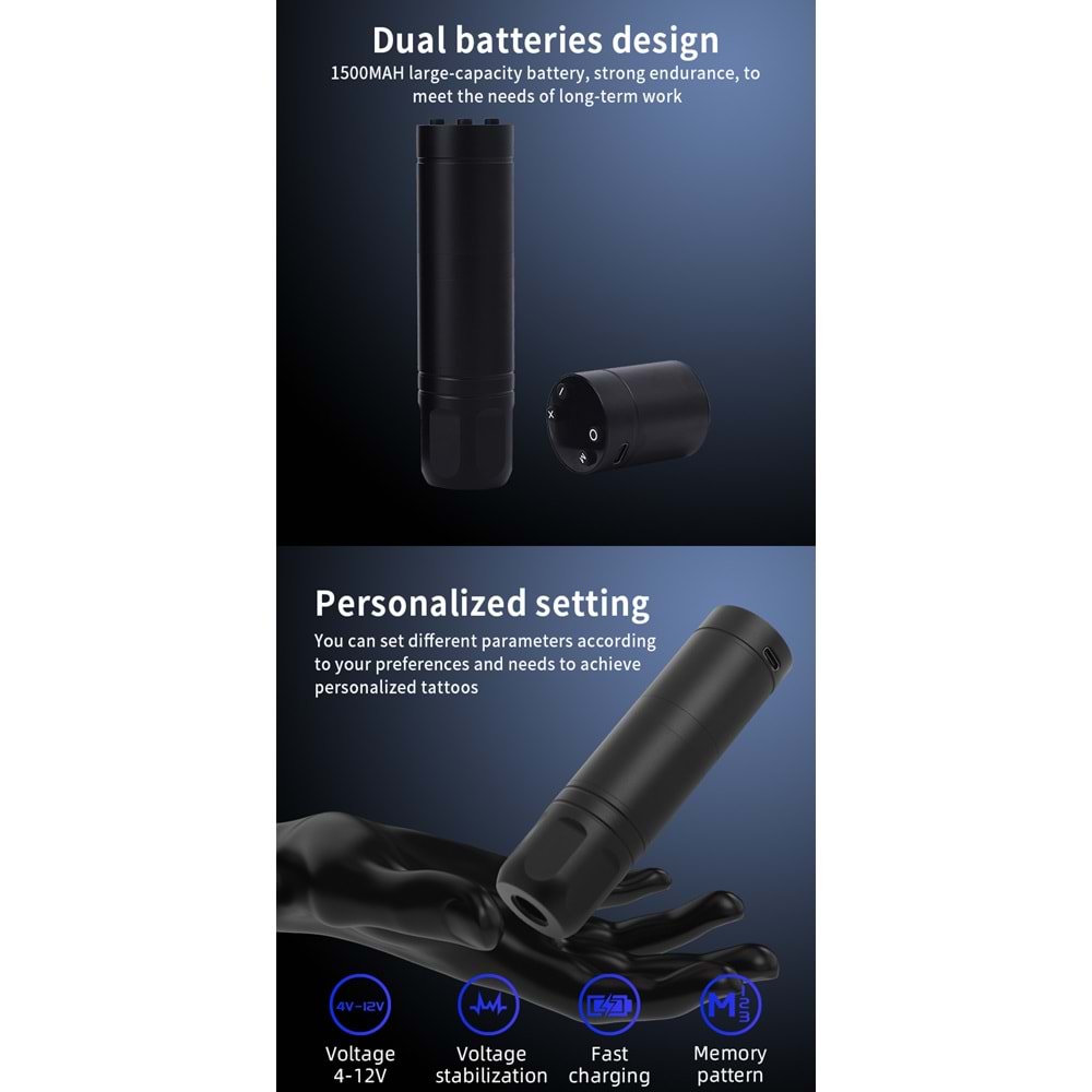 SHOTS-762 WIRELESS KABLOSUZ PEN DÖVME MAKİNESİ